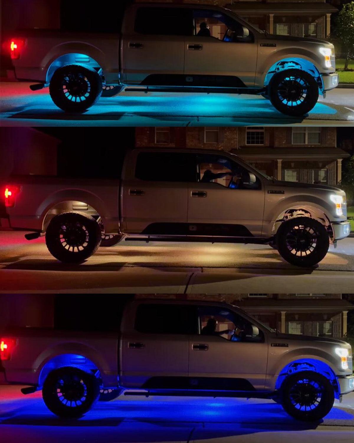 NEW Vibrant Series | 8PCS RGB LED Rock Lights Kit Multicolor Neon Underglow Lights with Bluetooth APP & Remote Control