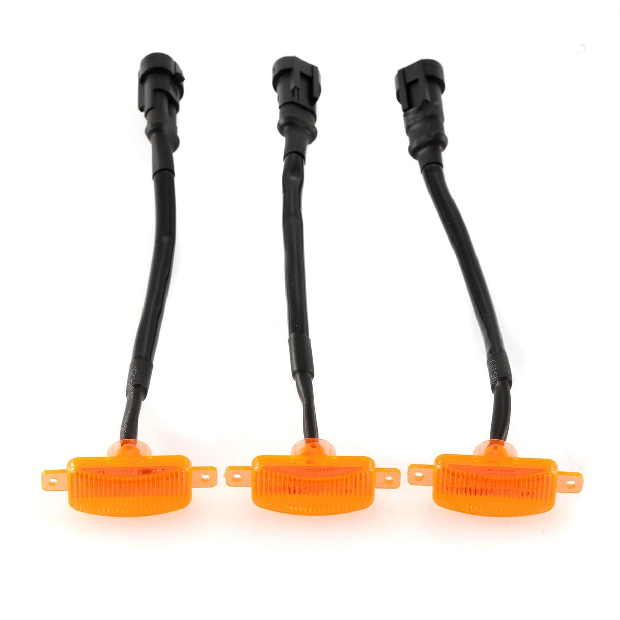 (3pcs/set) LED Front Grille Lights Raptor Style Amber Light Fit for Chevrolet Silverado 1500 2016-2021 (Amber shell/ Smoked shell)