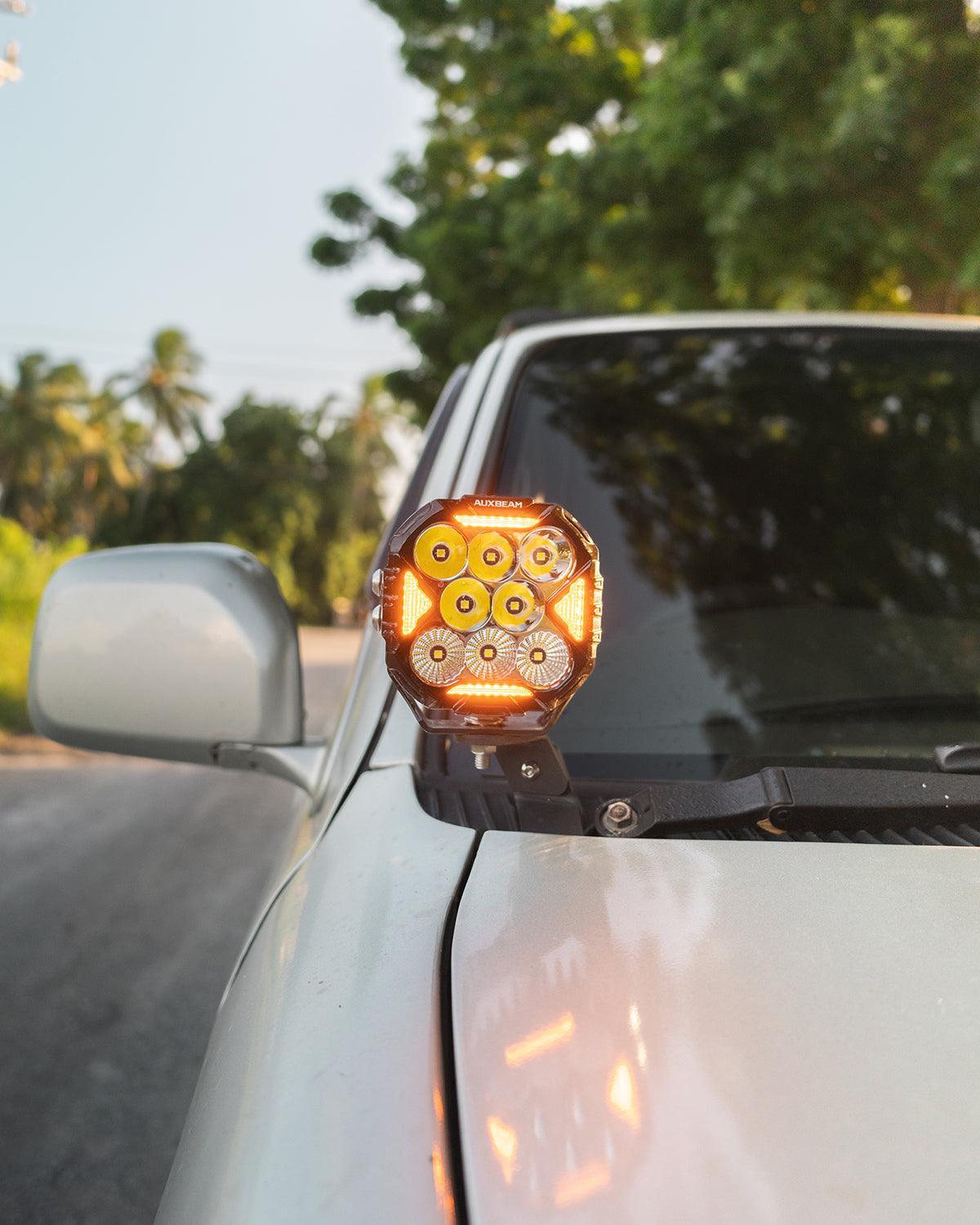 CUBE-Z Series 4 Inch Combo LED Pod Lights Off Road Lights with White DRL & Amber Turn Signal Lights
