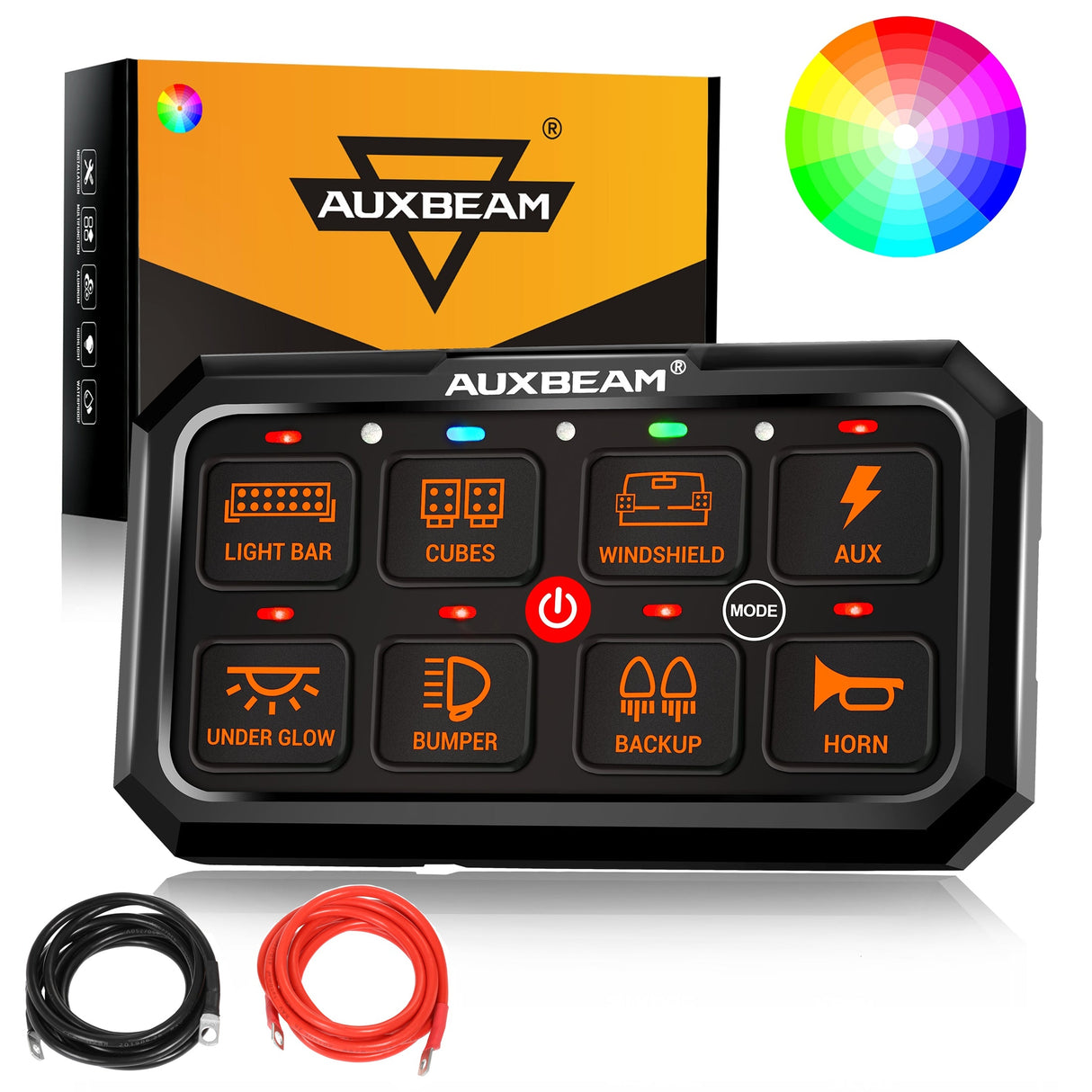 RA80 XL RGB Switch Panel, Larger Size, Toggle/ Momentary/ Pulsed Mode Supported