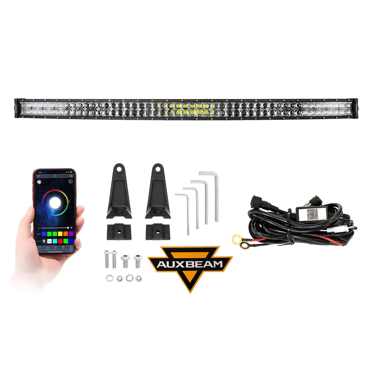 New 52 Inch V-PRO Series Curved RGBW Color Changing Off Road Led Light Bar for ATV UTV SIDE BY SIDES