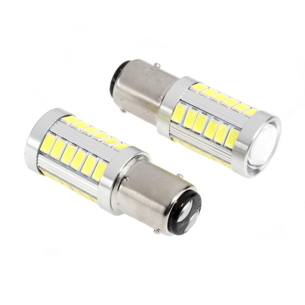 1157 BAY15D LED Backup Reverse/Turn Signal/Brake Tail/Side Marker Light Bulbs 20W 4000LM 6500K White 33LED Series | 2 Bulbs