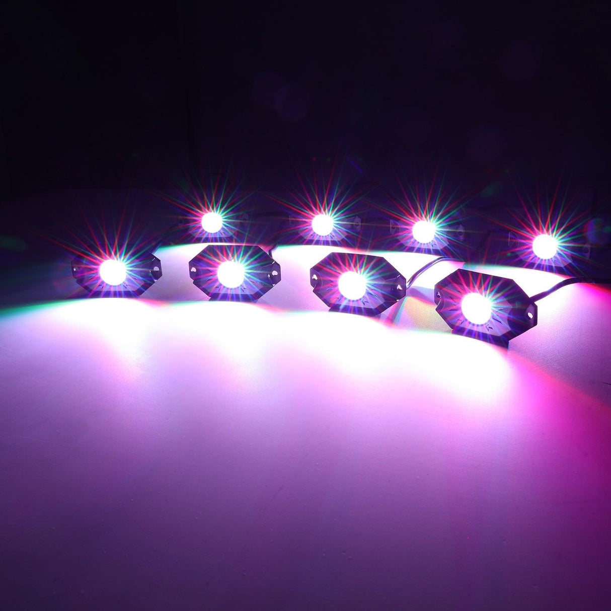 (4Pcs/8Pcs/12Pcs Set) RGB LED Rock Light Set with Bluetooth Controller