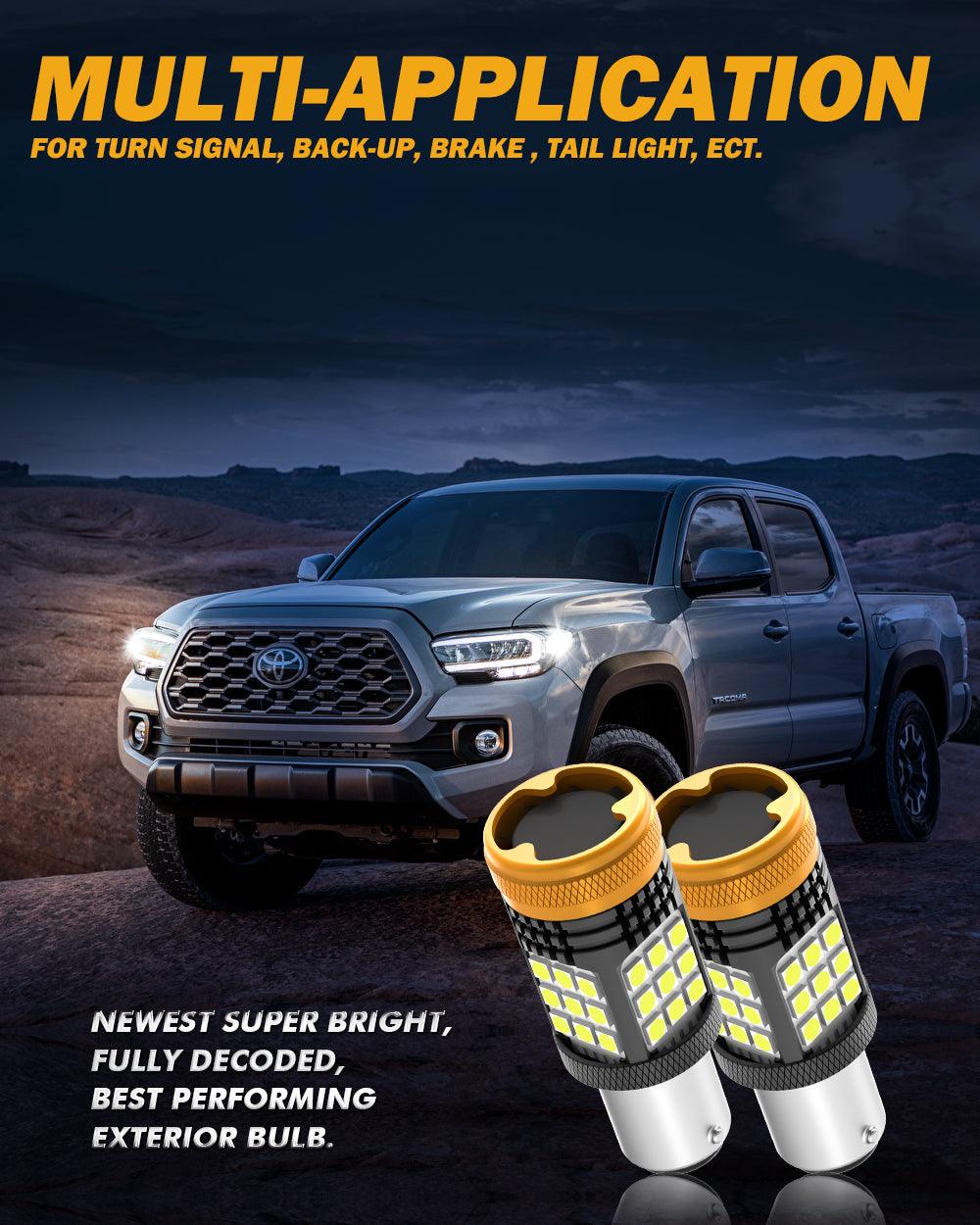 (2pcs/set) 🆕1157 BAY15D 1156 BA15S BAU15S White Amber Red Canbus Error Free No Hyper Flash LED Turn Signal DRL Brake Light Tail Light Reversing Light Bulbs Fan Cooling
