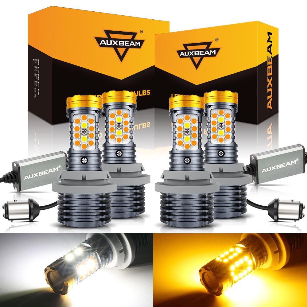 🆕1157 BAY15D LED Front Turn Signal & DRL Light Bulbs 800% High Brightness CAN-Bus Error Free Dual Color Switchback White & Amber B31 Series | 2 Bulbs