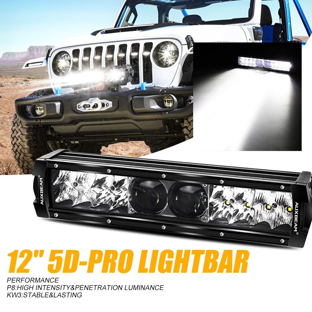 NEW 5D-PRO Series Spot Led Light Bars with DT Wiring Harness Kit For JEEP