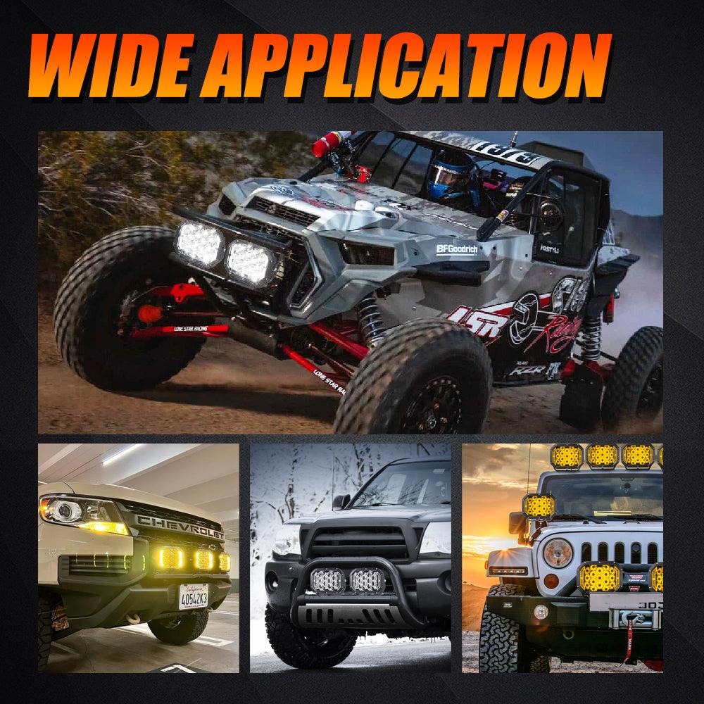 7x5 Inch Rectangle LED Pods White Spot Driving Lights with DRL FOR ATV UTV SIDE BY SIDE 4X4