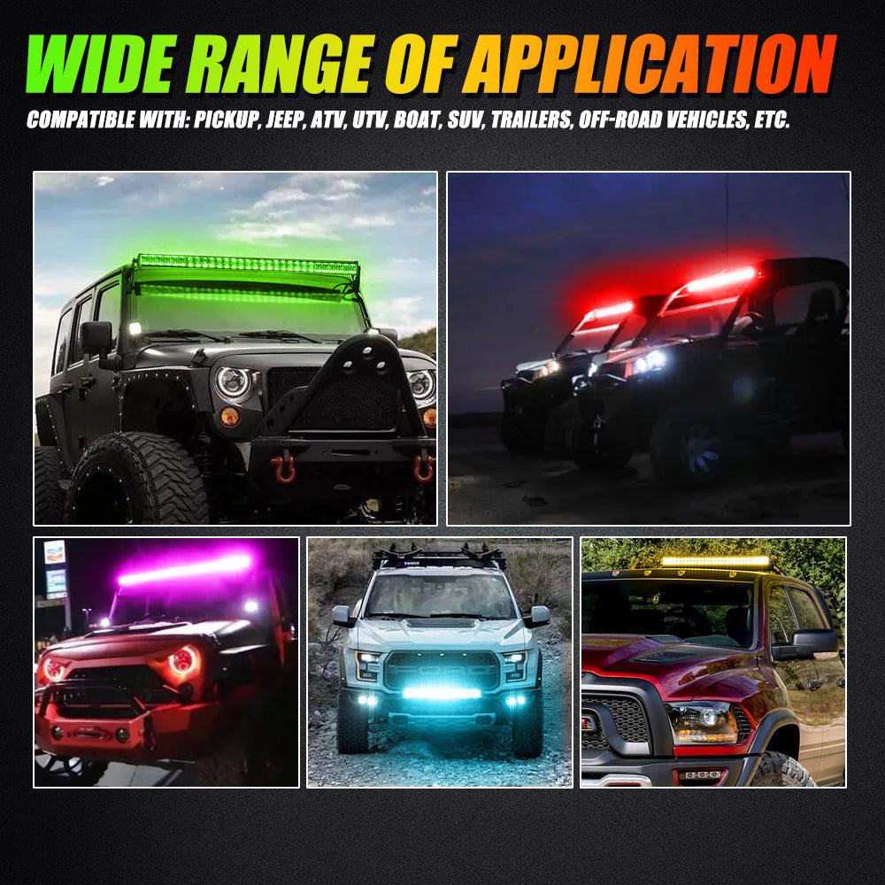 New 52 Inch V-PRO Series Curved RGBW Color Changing Off Road Led Light Bar
