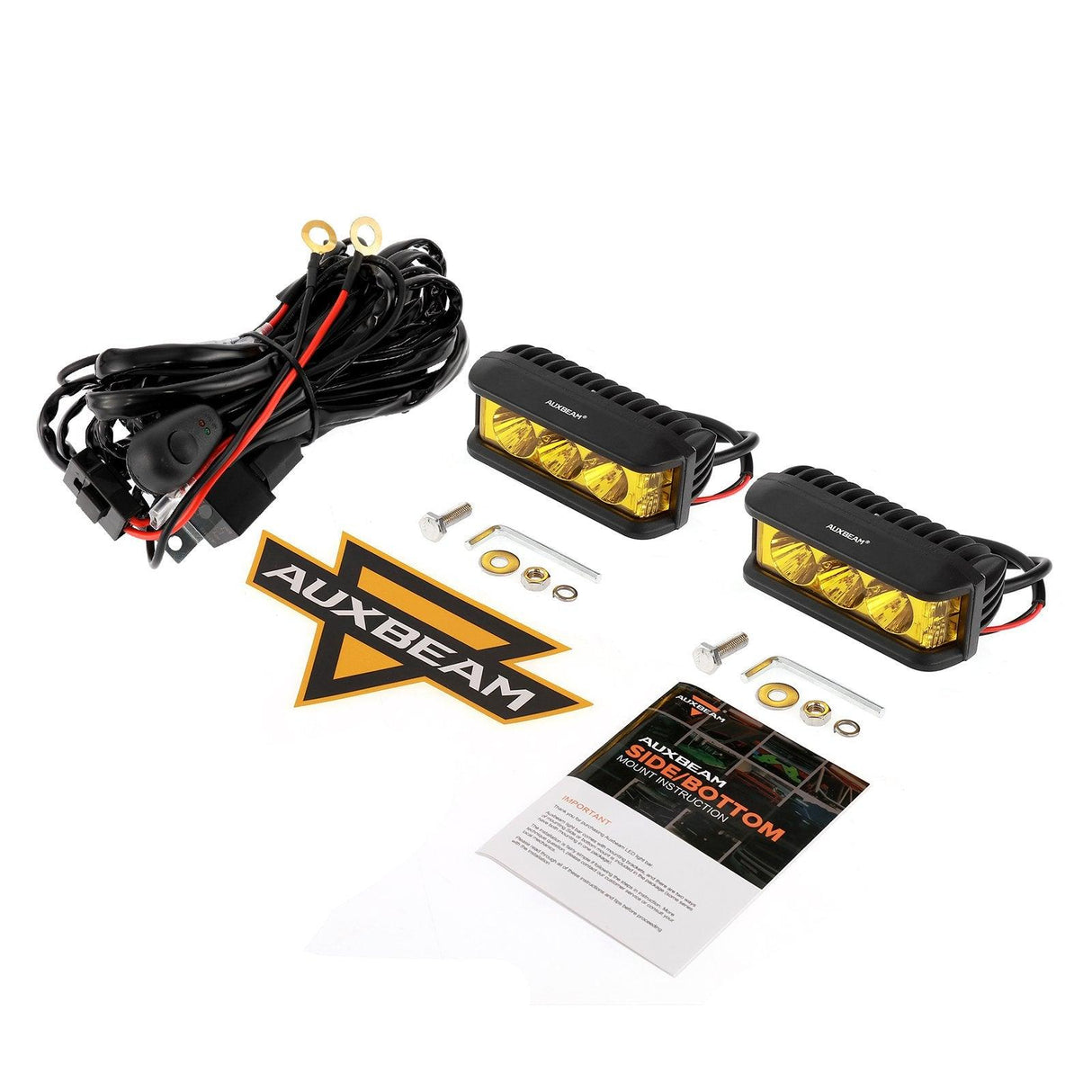 R5 Series | 5 Inch 68W Amber Square Side Shooter Spot Beam LED Pod Lights LED Light Bar