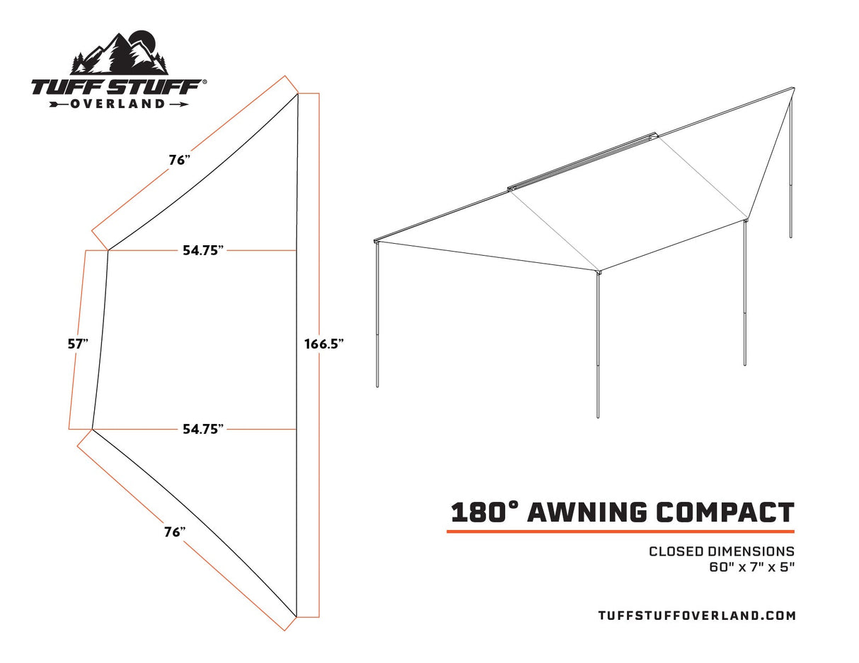 180 DEGREE AWNING, XL, DRIVER OR PASSENGER SIDE, C-CHANNEL ALUMINUM, OLIVE Tipella Backcountry