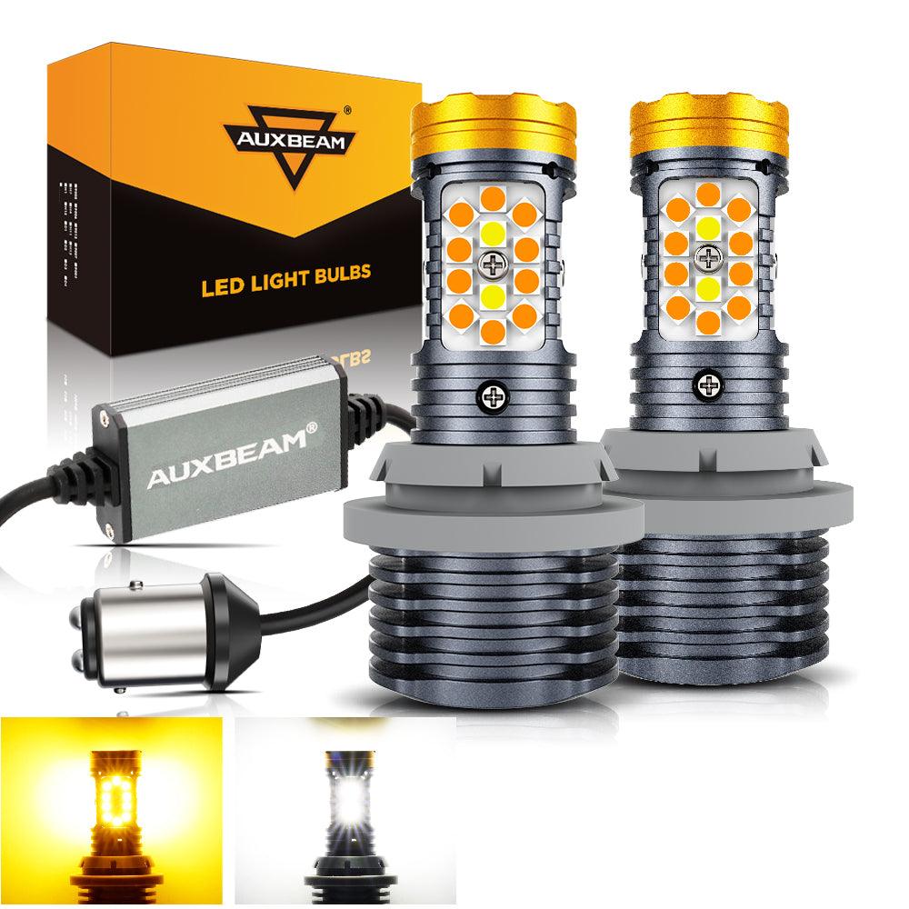 🆕1157 BAY15D LED Front Turn Signal & DRL Light Bulbs 800% High Brightness CAN-Bus Error Free Dual Color Switchback White & Amber B31 Series | 2 Bulbs