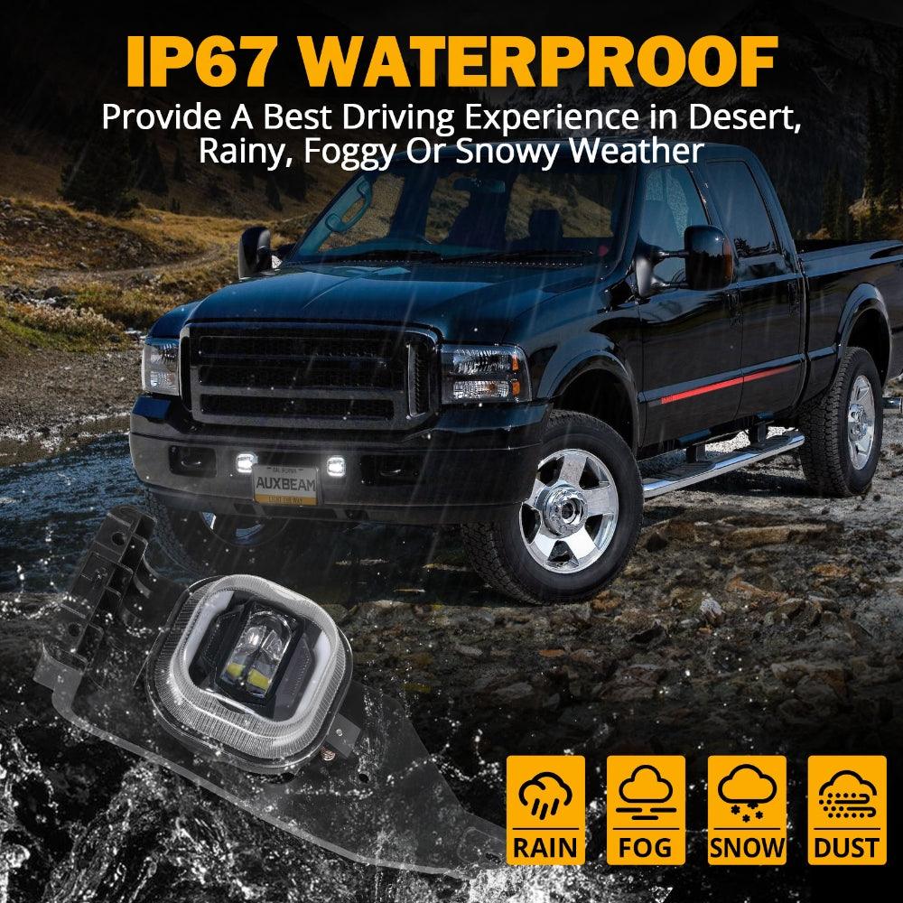 LED Fog Lights with White DRL & Amber Turn Signals for FORD F250 F350 F450 F550 Super Duty 2005 2006 2007