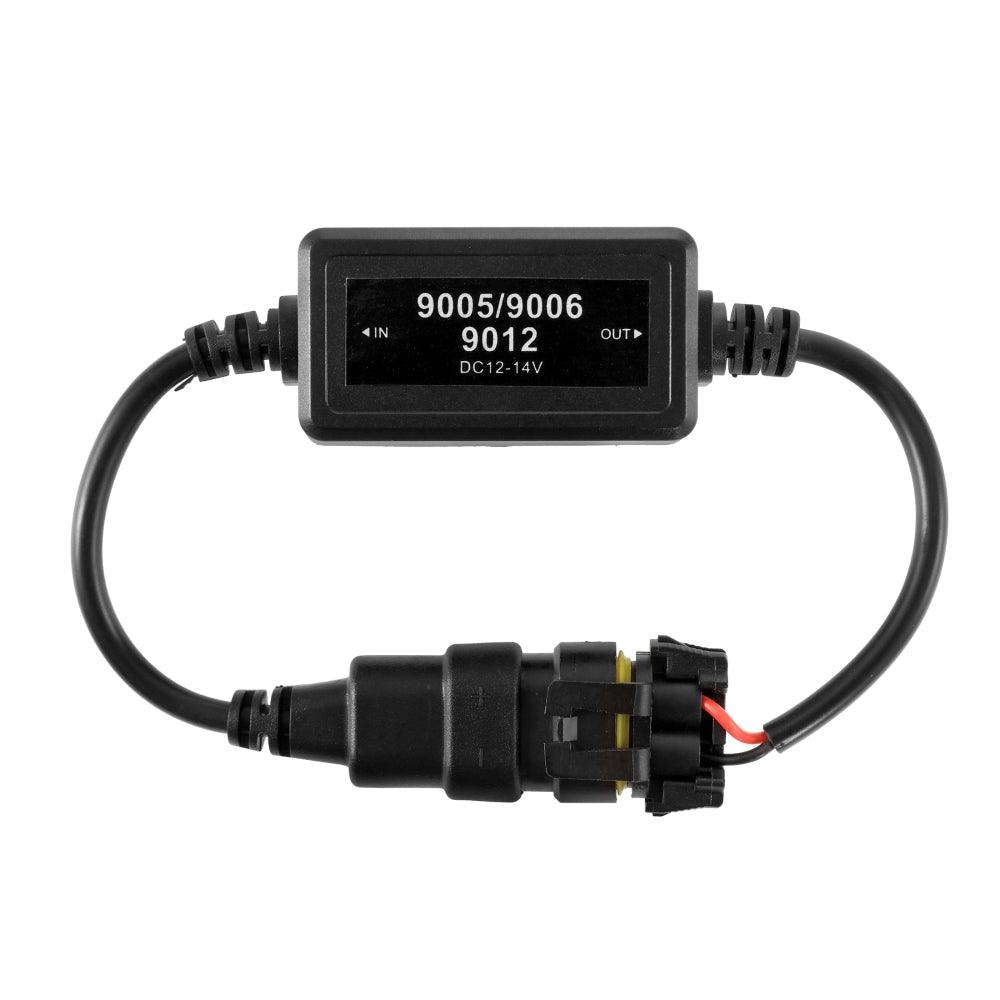 9012/HIR2 C10-Model Enhanced LED Headlight Bulbs Canbus Decoder Anti-flicker Hyper Flash No Warning Harness Resistor Conversion Kit 2pcs/set