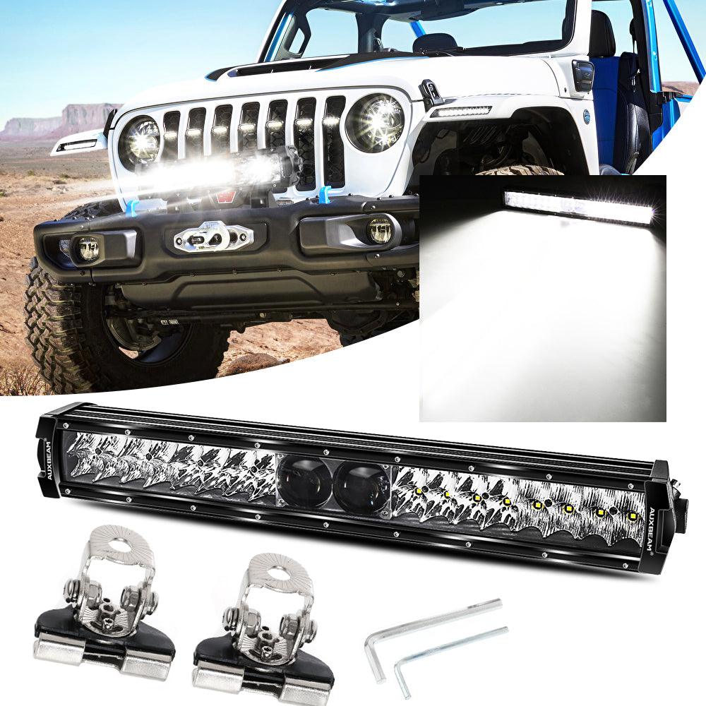 22 Inch 5D-PRO Series 22000LM Spot Beam Off Road Led Light Bar+Universal Mounting Brackets Adjustable Pillar Hood