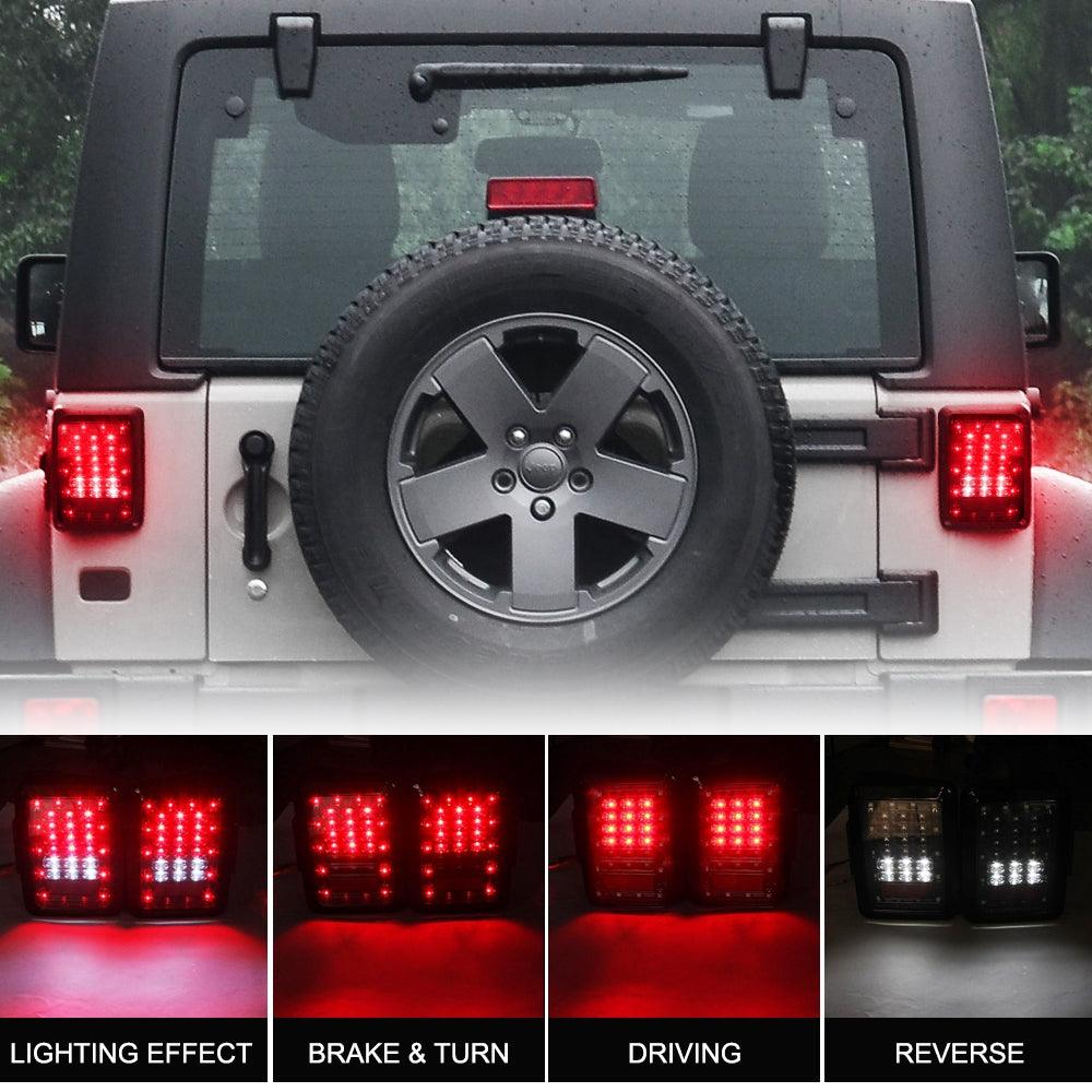 LED Tail Lights Rear Brake Turn Signal Reverse Lamp for Jeep Wrangler JK 2007-2017(American Version)