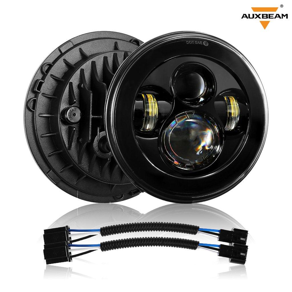 7'' LED Headlight Replacement + 4'' LED Fog Light + LED Smoke Tail Light + Front Turn Signal & Fender Flares Side Marker Light for Jeep Wrangler JK