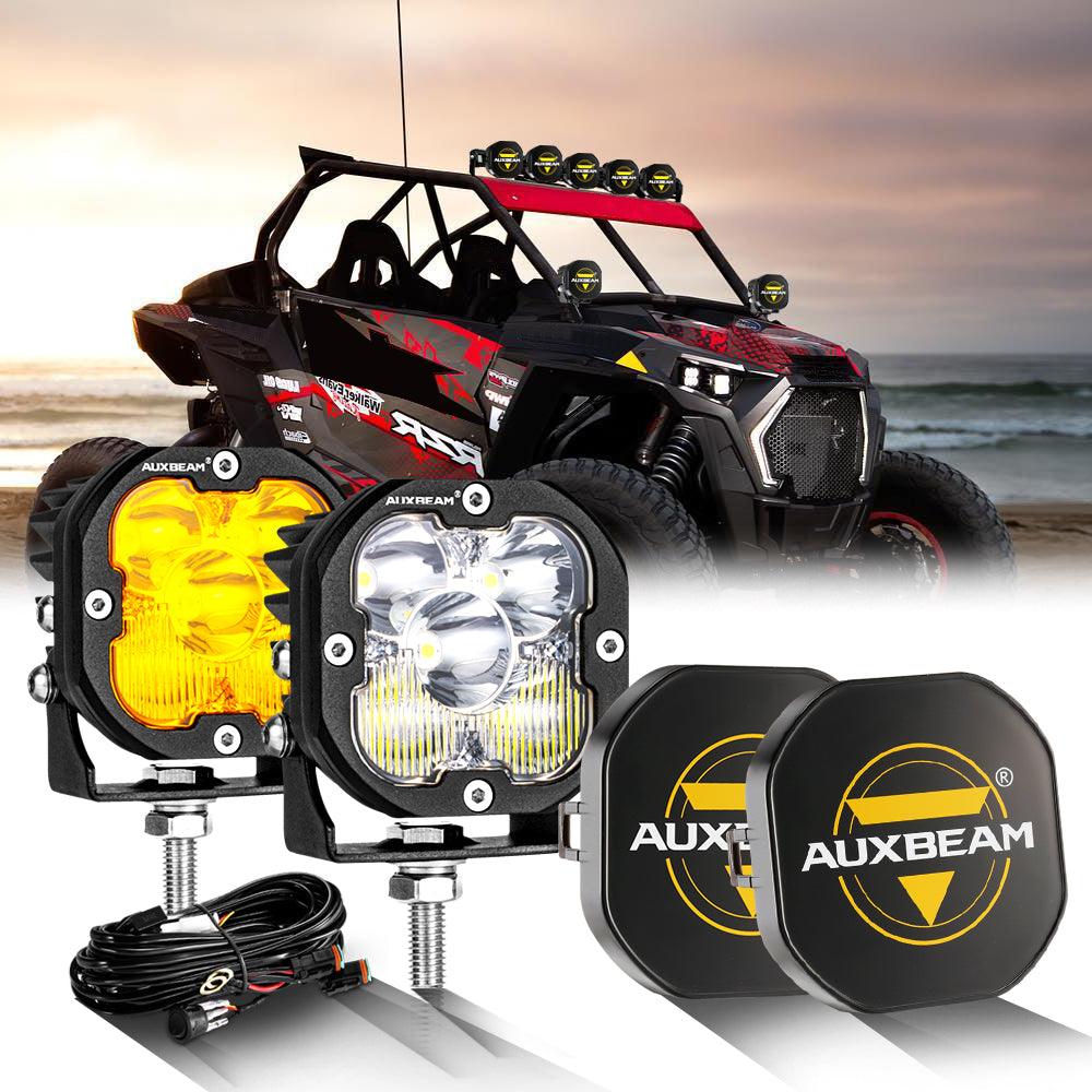 3 Inch 80W 9600LM LED Pods Lights White&Amber for ATV UTV SIDE BY SIDE 4X4