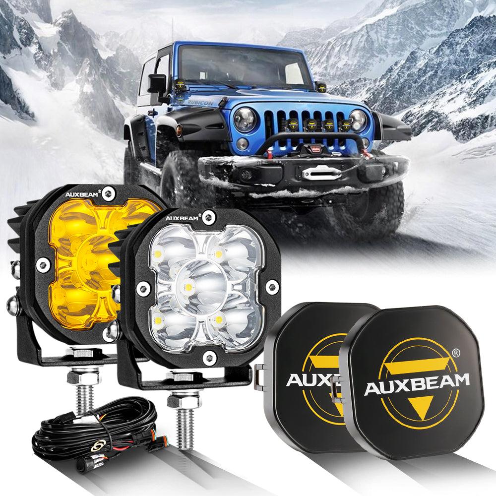 3 Inch 80W 9600LM LED Pods Lights White&Amber for JEEP