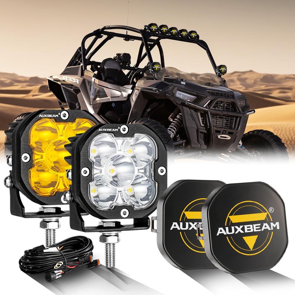 3 Inch 80W 9600LM LED Pods Lights White&Amber for ATV UTV SIDE BY SIDE 4X4