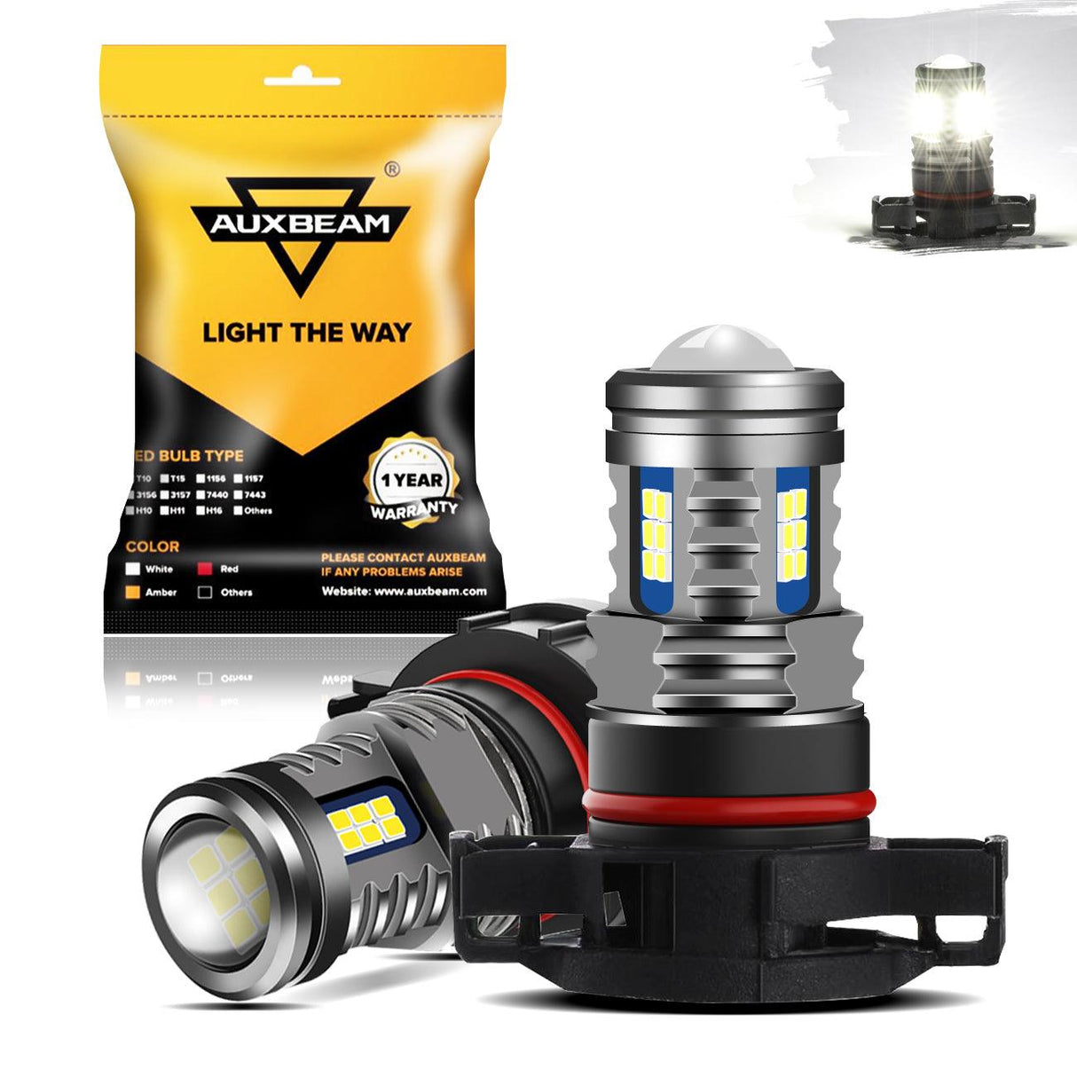 (2pcs/set) 5202/5201/PS24W/H16EU Y2 Series 3-Sides Cool White/Golden Yellow LED Fog Light/DRL