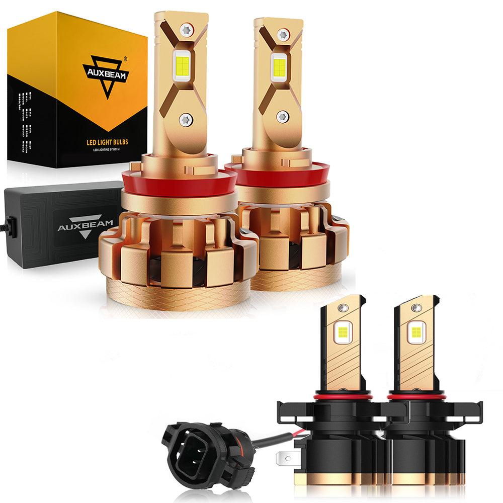 FOR 2007-2019 Chevrolet Silverado 1500 2500 3500 9005+H11+5202 High Low Beam Fog Light Combo F-16 Plus Series Automotive Grade 28000LM LED Light Bulbs