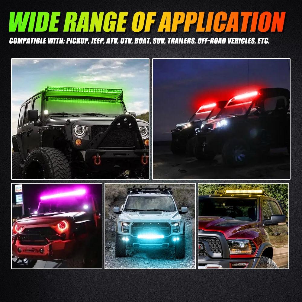 New 42 Inch V-PRO Series Straight RGBW Color Changing Off Road Led Light Bar