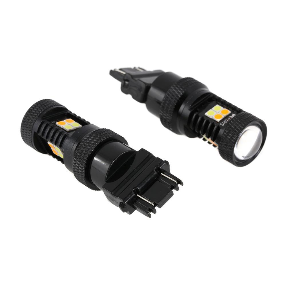 T25 3157 3156 LED Front Turn Signal & DRL Light Bulbs 300% High Brightness Dual Color Switchback White & Amber | 2 Bulbs