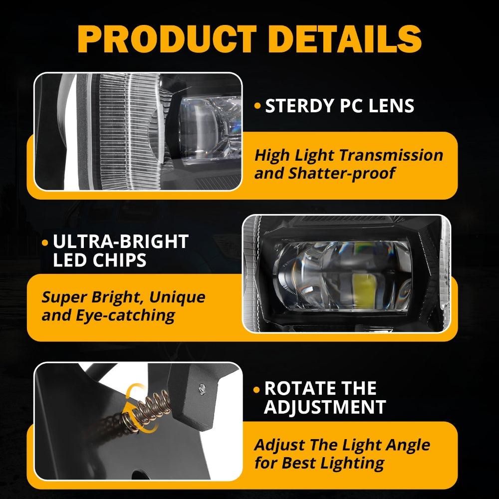 LED Fog Lights with White DRL & Amber Turn Signals for FORD F250 F350 F450 F550 Super Duty 2005 2006 2007