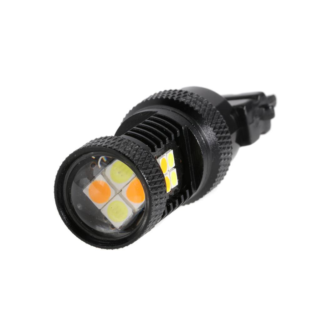 T25 3157 3156 LED Front Turn Signal & DRL Light Bulbs 300% High Brightness Dual Color Switchback White & Amber | 2 Bulbs