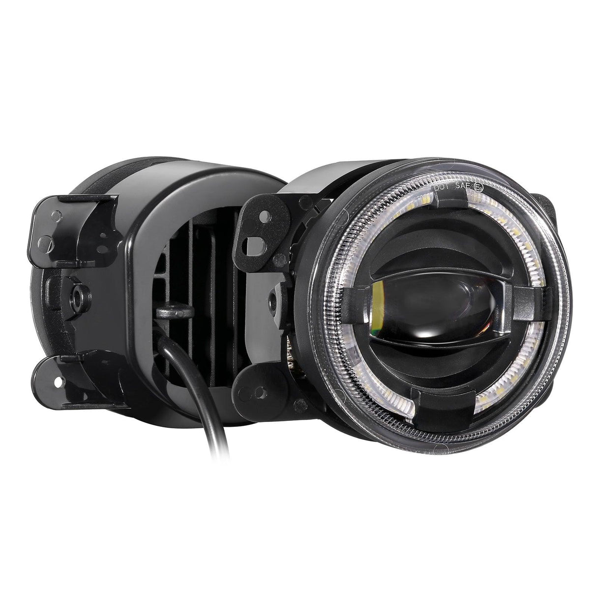 (2pcs/set) 4" 60W LED Fog Lights with White Halo Ring DRL for Jeep Wrangler JK/ Jeep Grand Cherokee/ Dodge