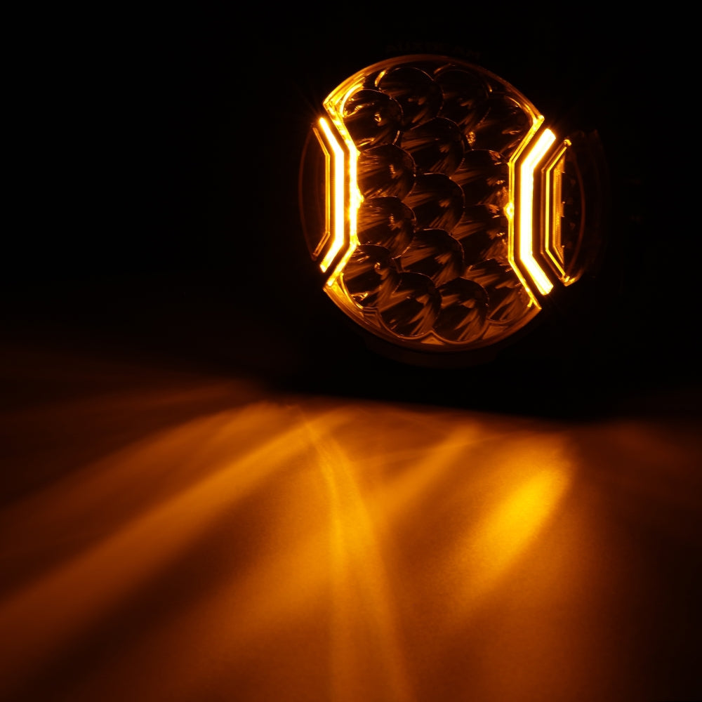 V-ULTRA Series | 7 Inch 226W LED Side Shooter Amber Pod Lights with Amber DRL