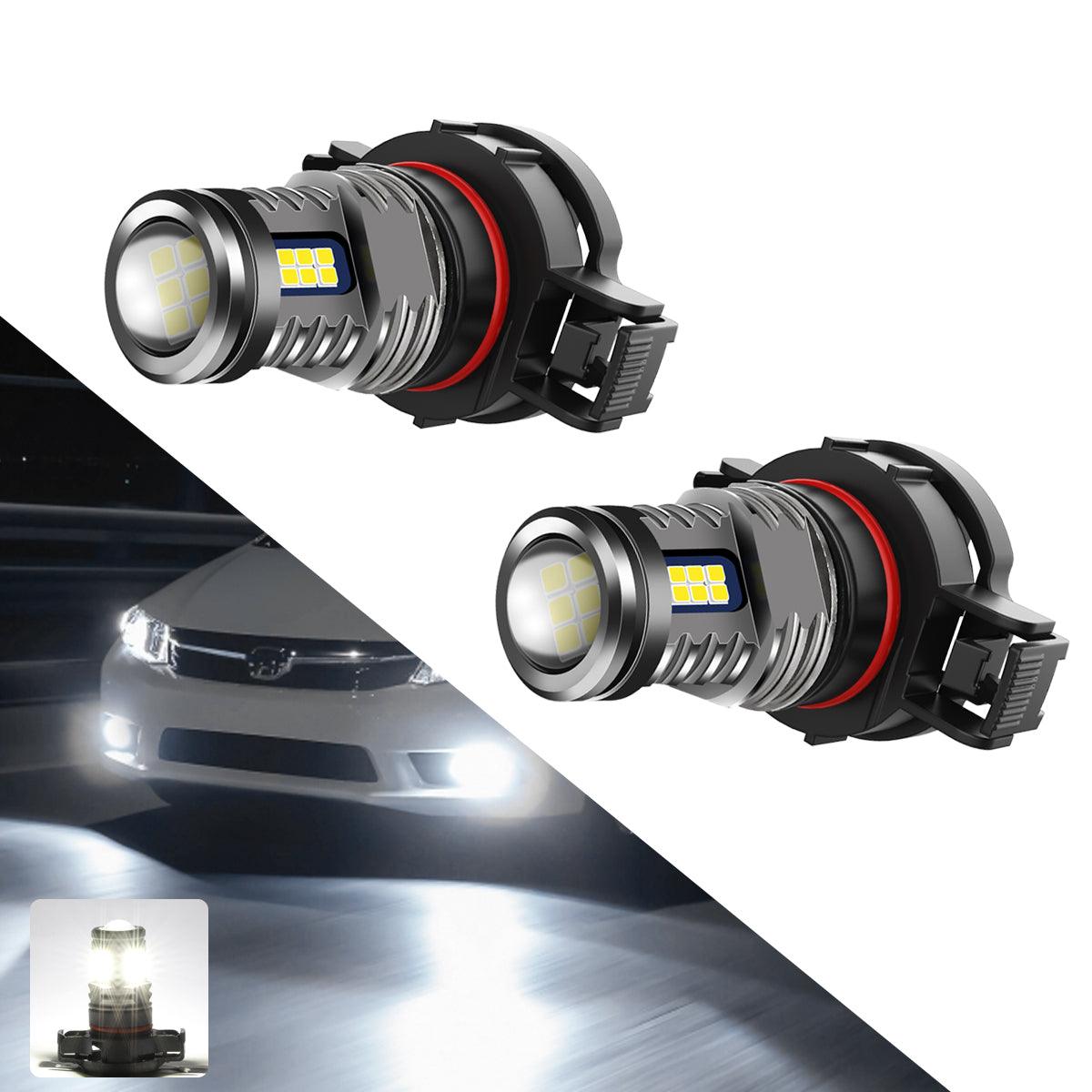 (2pcs/set) 5202/5201/PS24W/H16EU Y2 Series 3-Sides Cool White/Golden Yellow LED Fog Light/DRL
