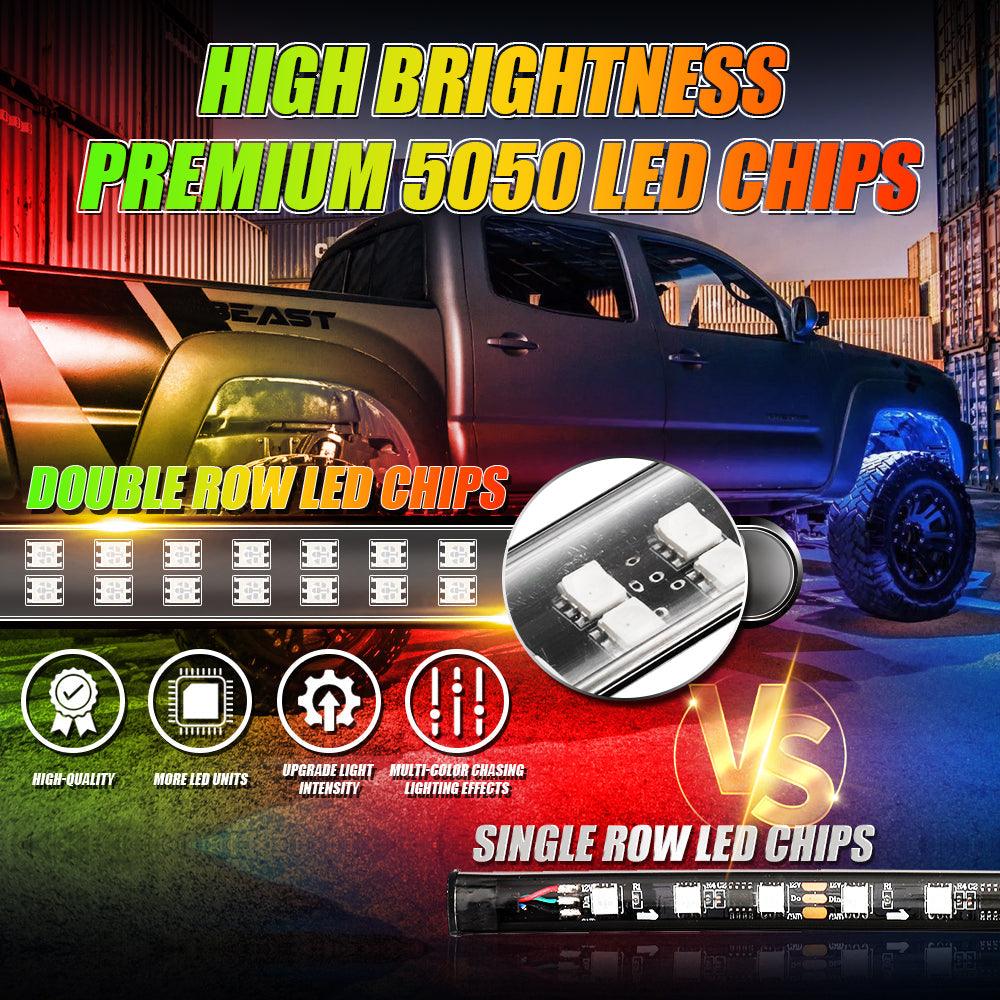 Magic Dream Color RGB Underglow Lights LED Strip Lights Kit with Bluetooth APP & Wireless Remote Control with Brake Light Function for ATV UTV