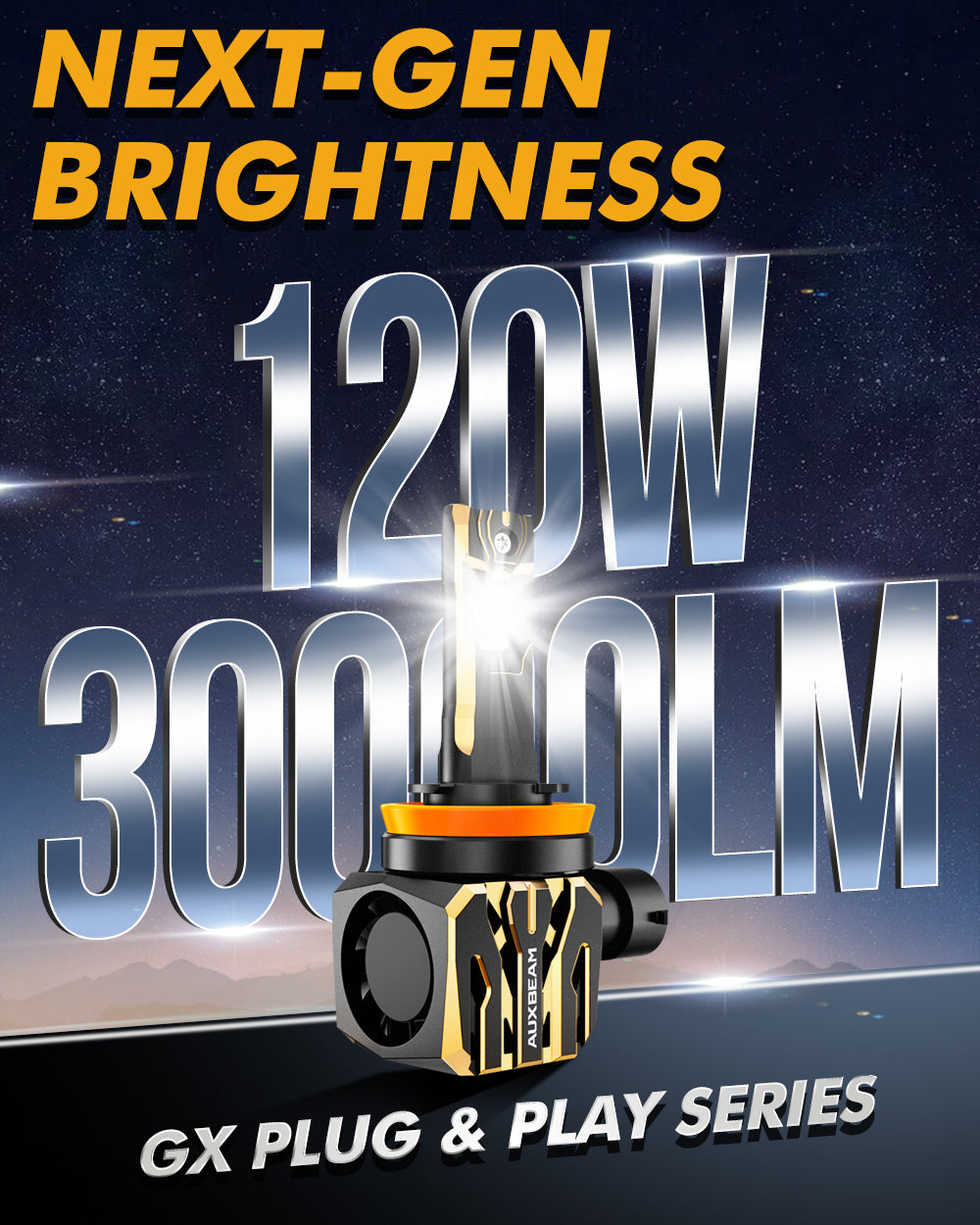🆕H11/H9/H8 LED Headlight Bulbs 120W 30000LM GX Plug&Play Series 6500K Cool White | 2 Bulbs