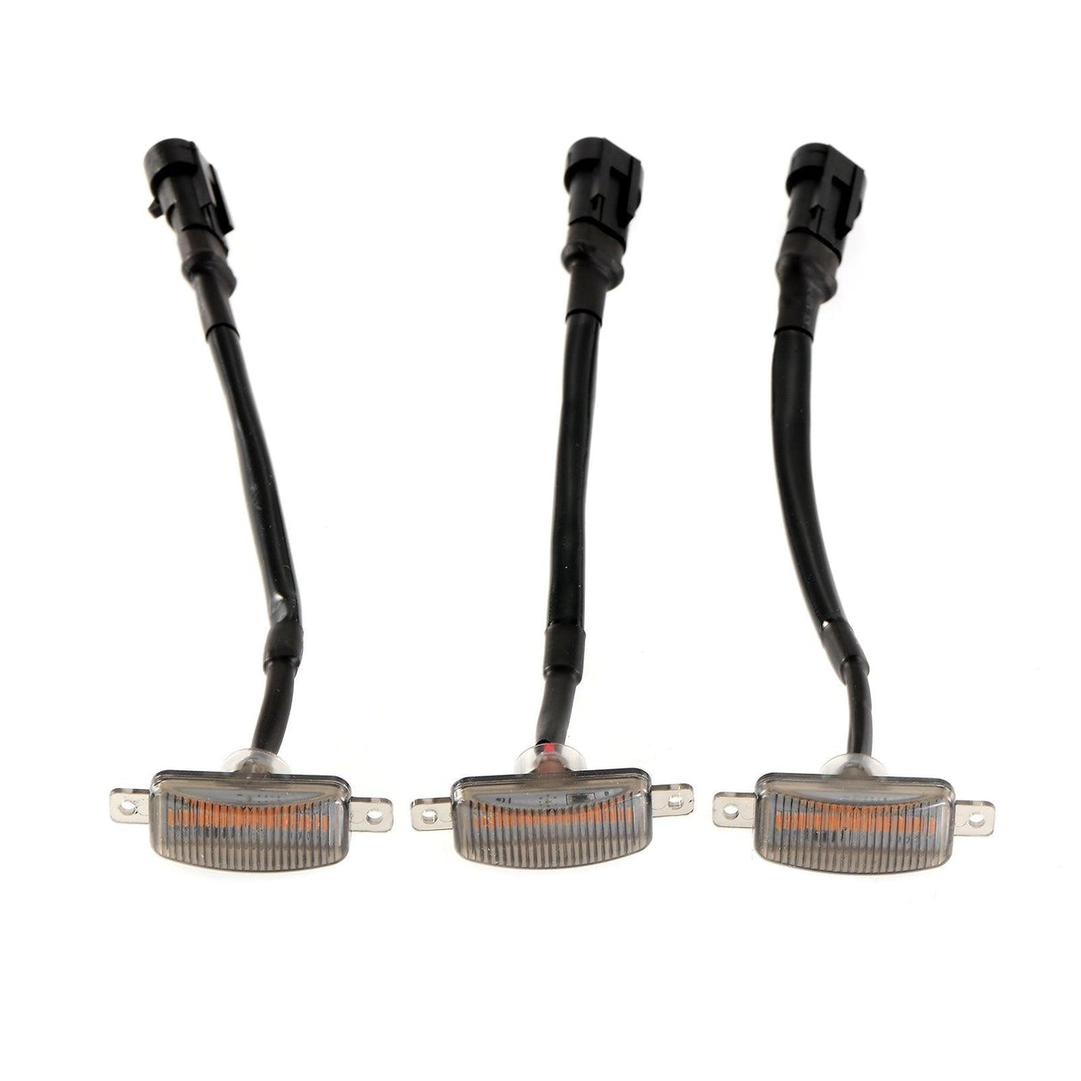 (3pcs/set) LED Front Grille Lights Raptor Style Amber Light Universal Car Modification (Amber shell/ Smoked shell)