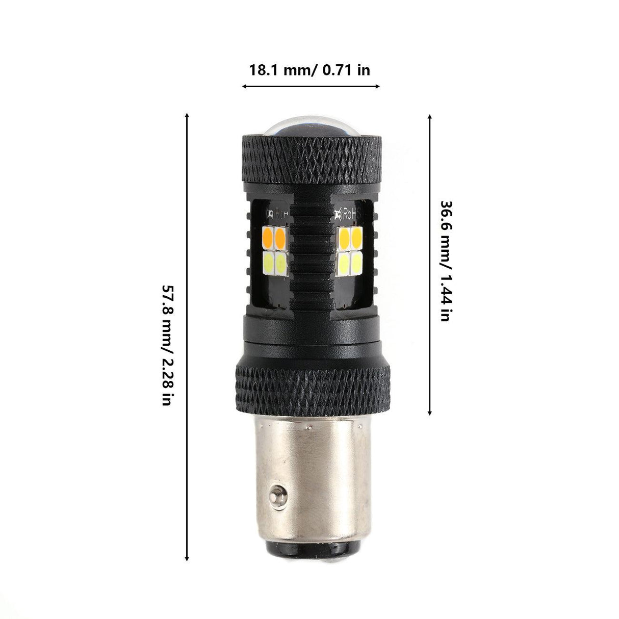 1157 BAY15D LED Front Turn Signal & DRL Light Bulbs 300% High Brightness Dual Color Switchback White & Amber | 2 Bulbs