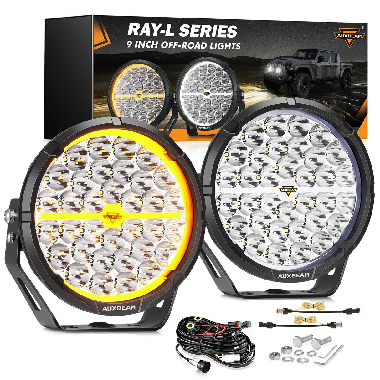 RAY-L Series | 9 Inch 318W 34180LM Dual DRL Offroad LED Driving Lights