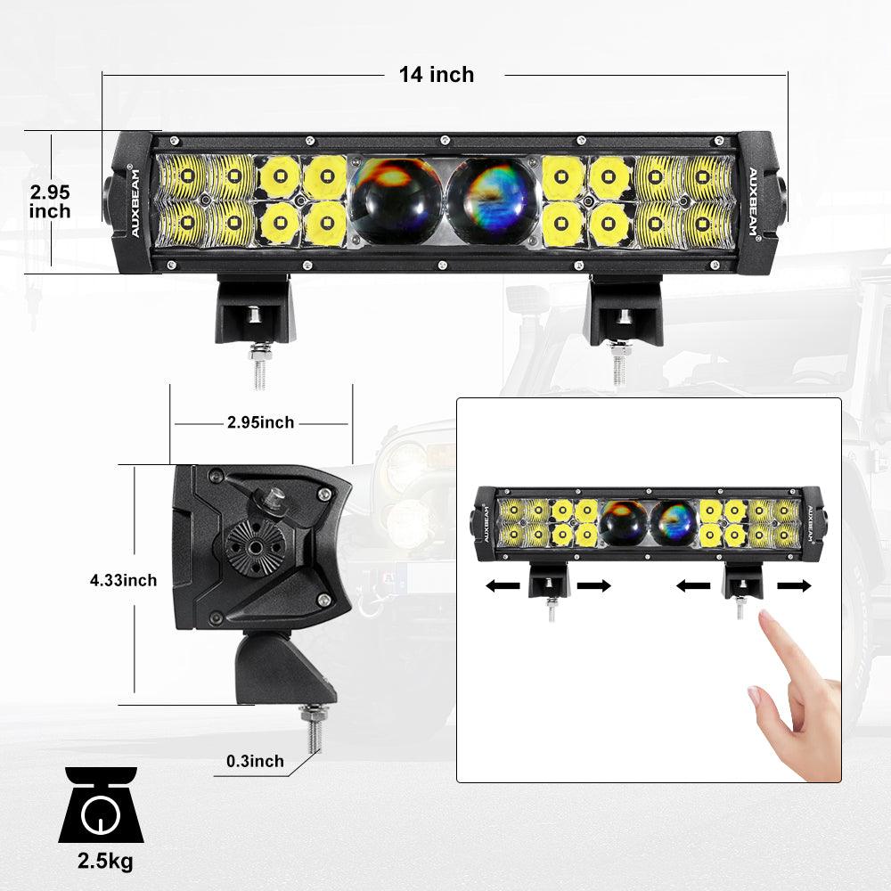 5D-PRO Series 12 Inch/22 Inch/32 Inch/42 Inch/52 Inch Spot LED Light Bar with 5D Projectors