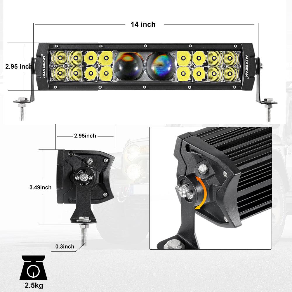 NEW 5D-PRO Series Spot Led Light Bars with DT Wiring Harness Kit For JEEP