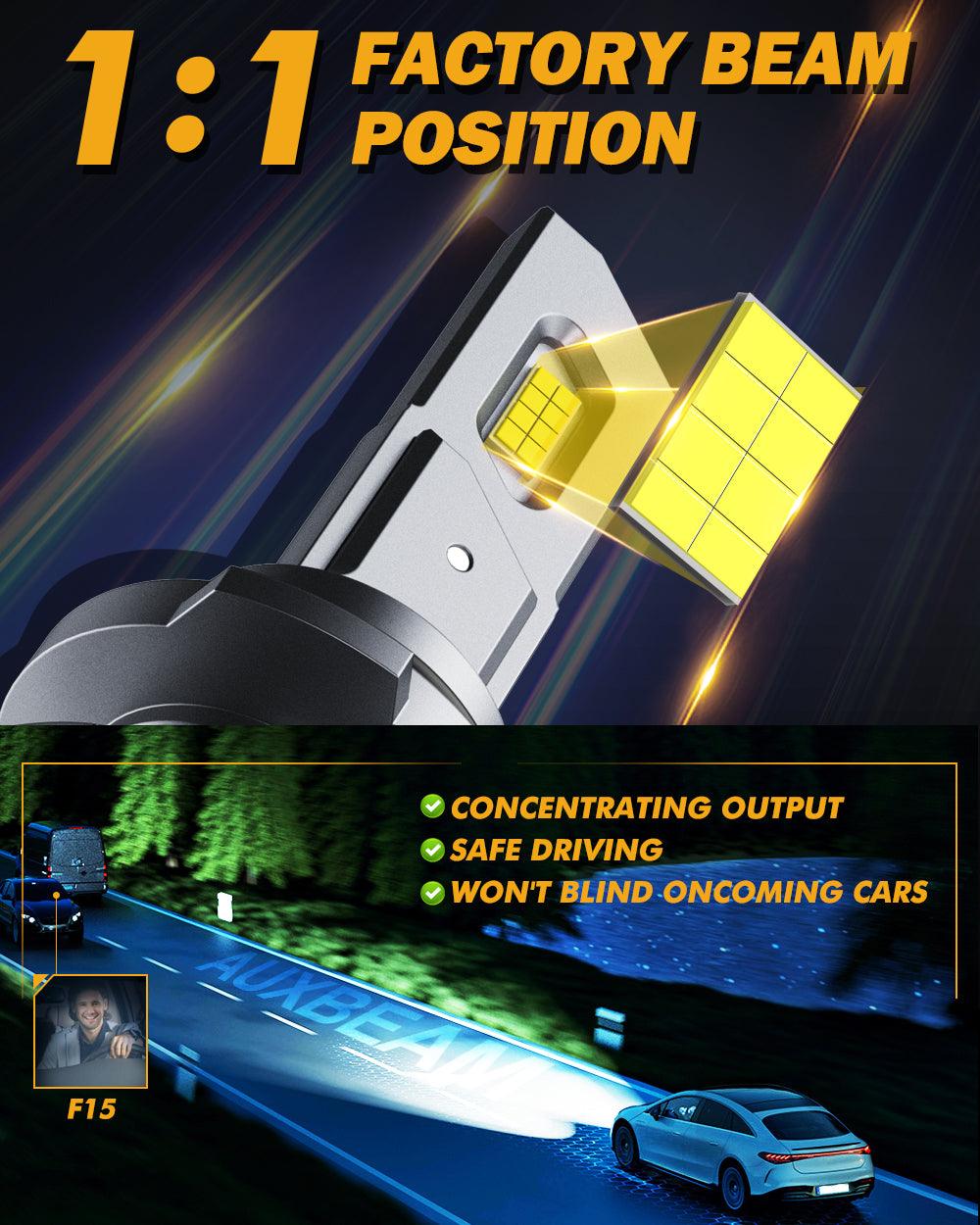 9006/HB4 LED Headlight Bulbs 90W 20000LM F15 Series 20% Smaller Size 6500K Cool White | 2 Bulbs