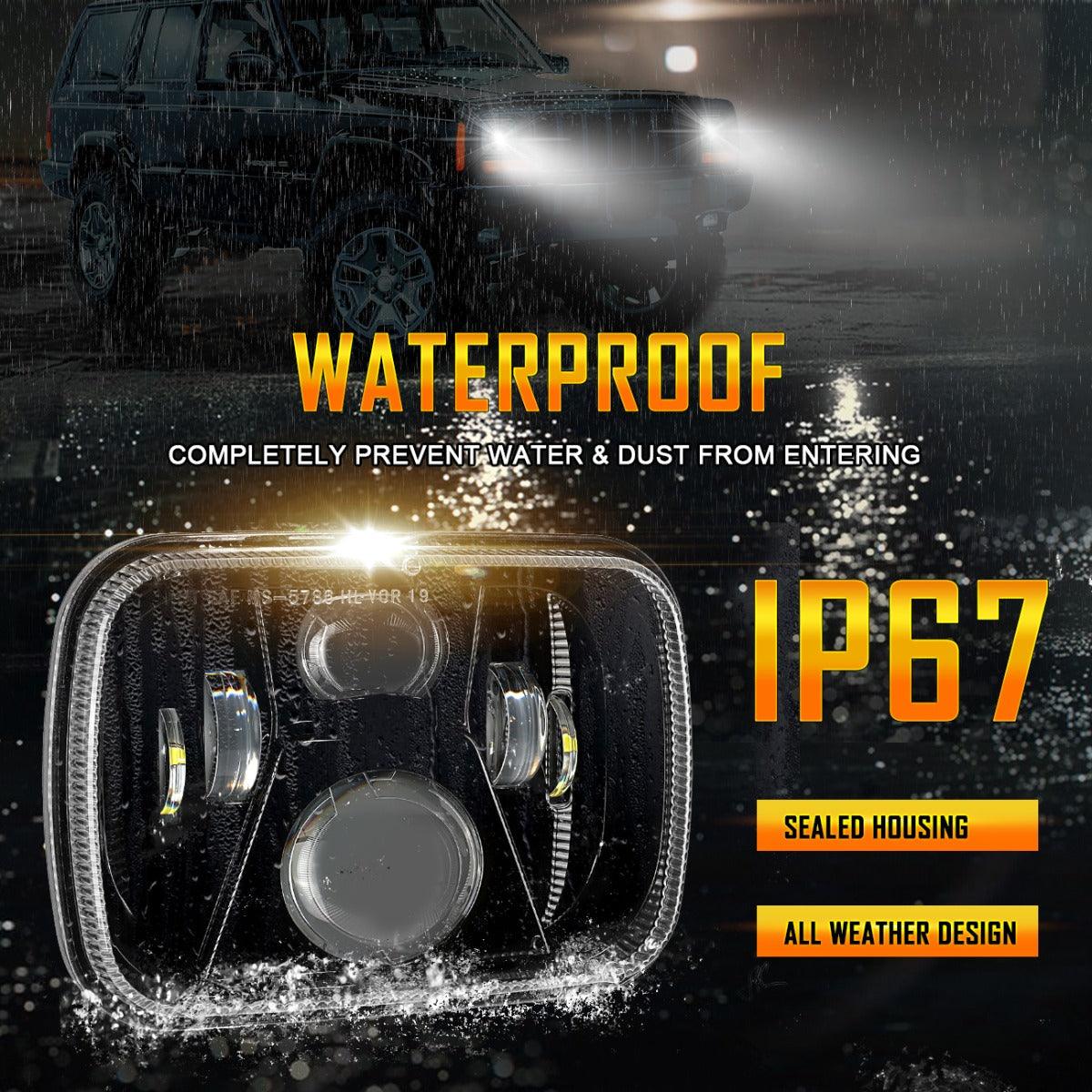 (2pcs/set) 110W 7x6 LED light Headlights for Jeep XJ YJ MJ