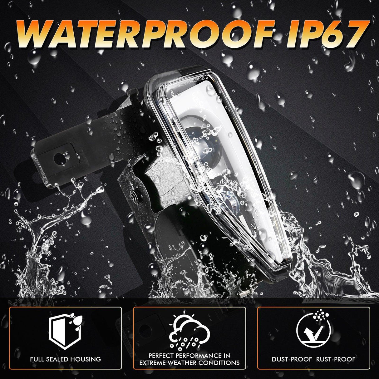 (2pcs/set) 45W DOT Approved LED Fog Lights with DRL for 2016-2018 Chevy Silverado 1500 (Black/Chrome)