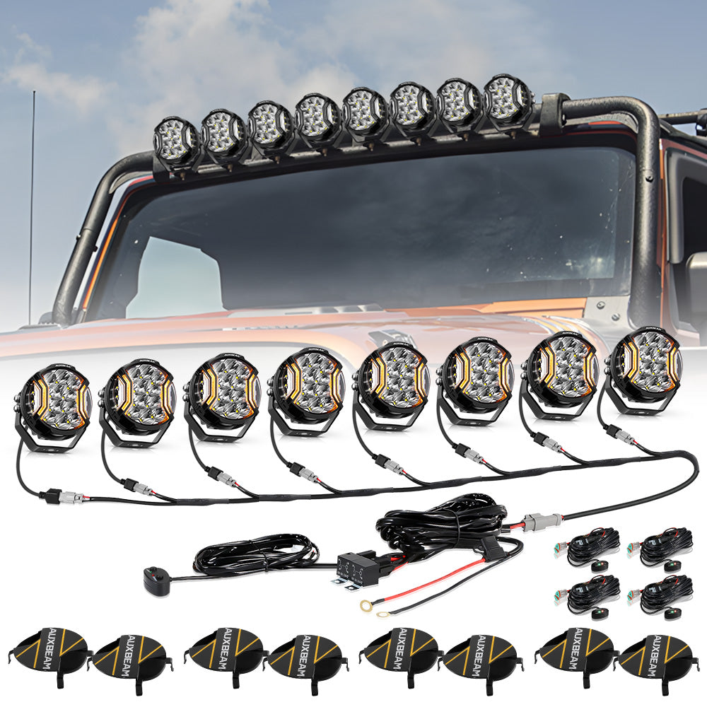 V-ULTRA Series LED Side Shooter Amber/White Pod Lights with Amber DRL