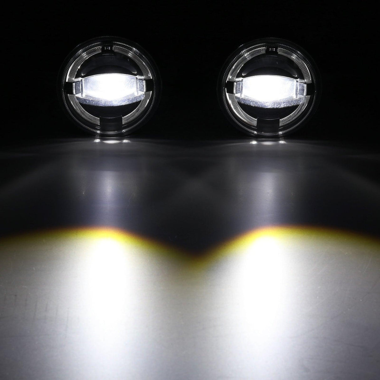 (2pcs/set) 4" 60W LED Fog Lights with White Halo Ring DRL for Jeep Wrangler JK/ Jeep Grand Cherokee/ Dodge