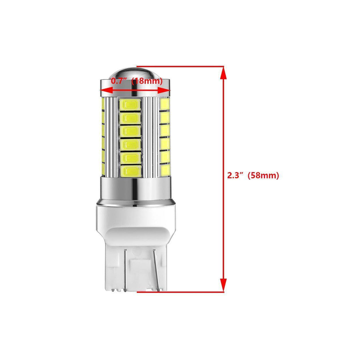 T20 7443 7440 LED Backup Reverse/Turn Signal/Brake Tail Light 20W 4000LM 6500K White 33LED Series | 2 Bulbs