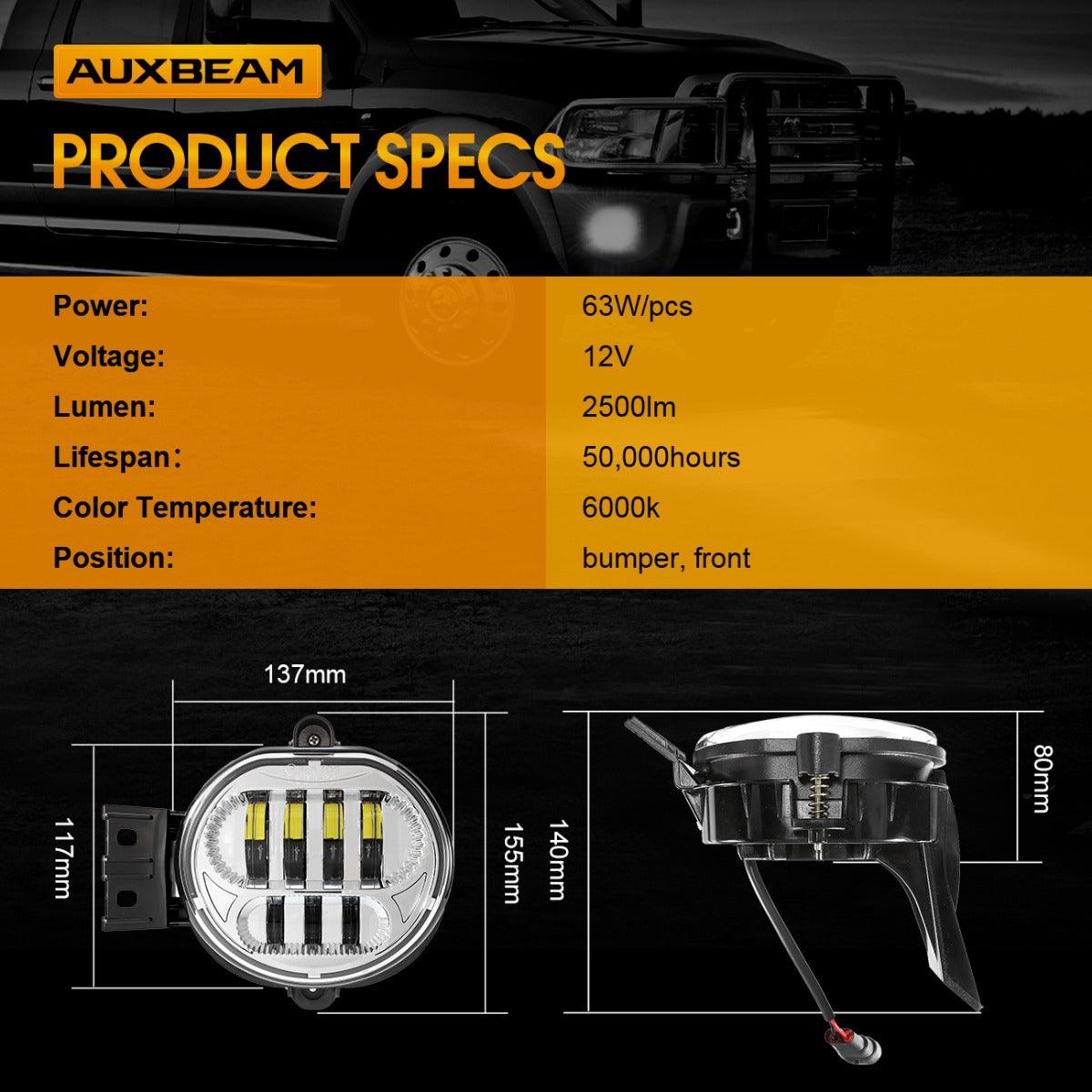 (2pcs/set) 63W Chrome LED Fog Light for Dodge Durango Dodge Ram 1500/2500/3500