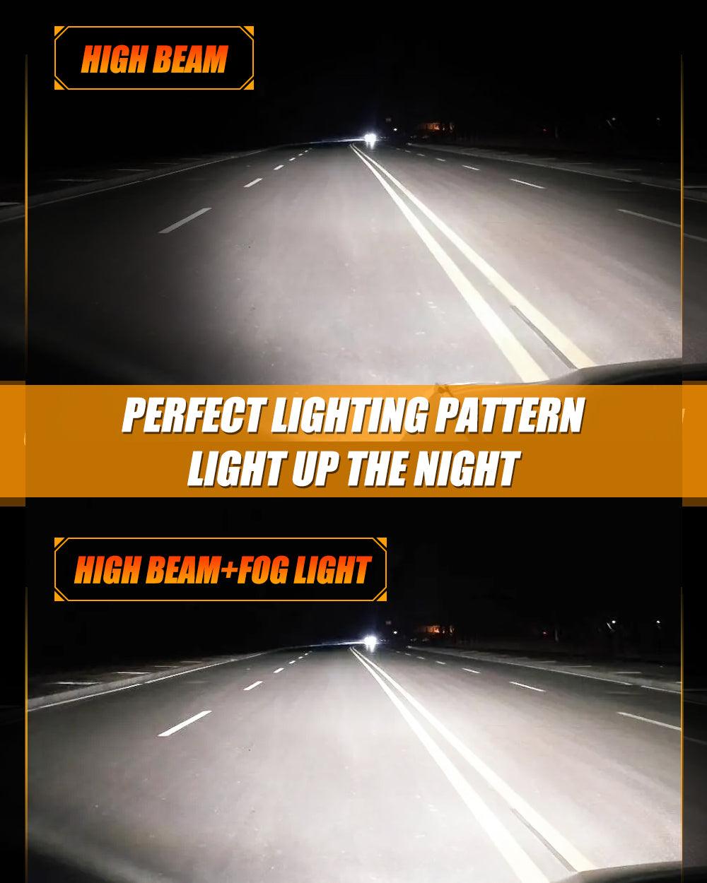 9'' LED Halo Headlights & 4'' 30W LED Fog Lights with White DRL+Amber Turn Signal For Jeep Wrangler JL 2018-2020