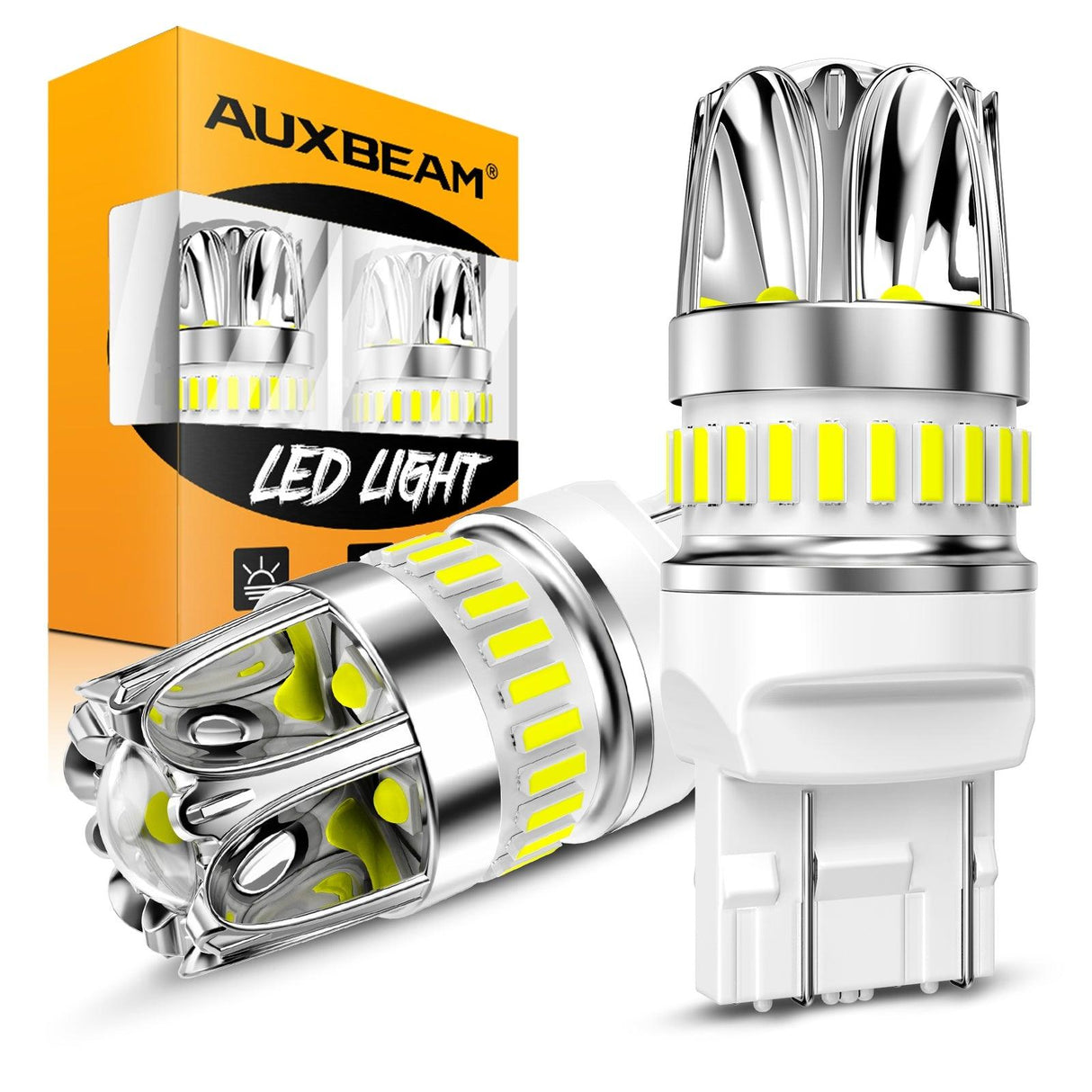 T20 7443 7440 LED Backup Reverse/Turn Signal/Brake Tail Light Bulbs 14W 6000LM CAN-Bus Error Free 6500K White Y2 Series | 2 Bulbs