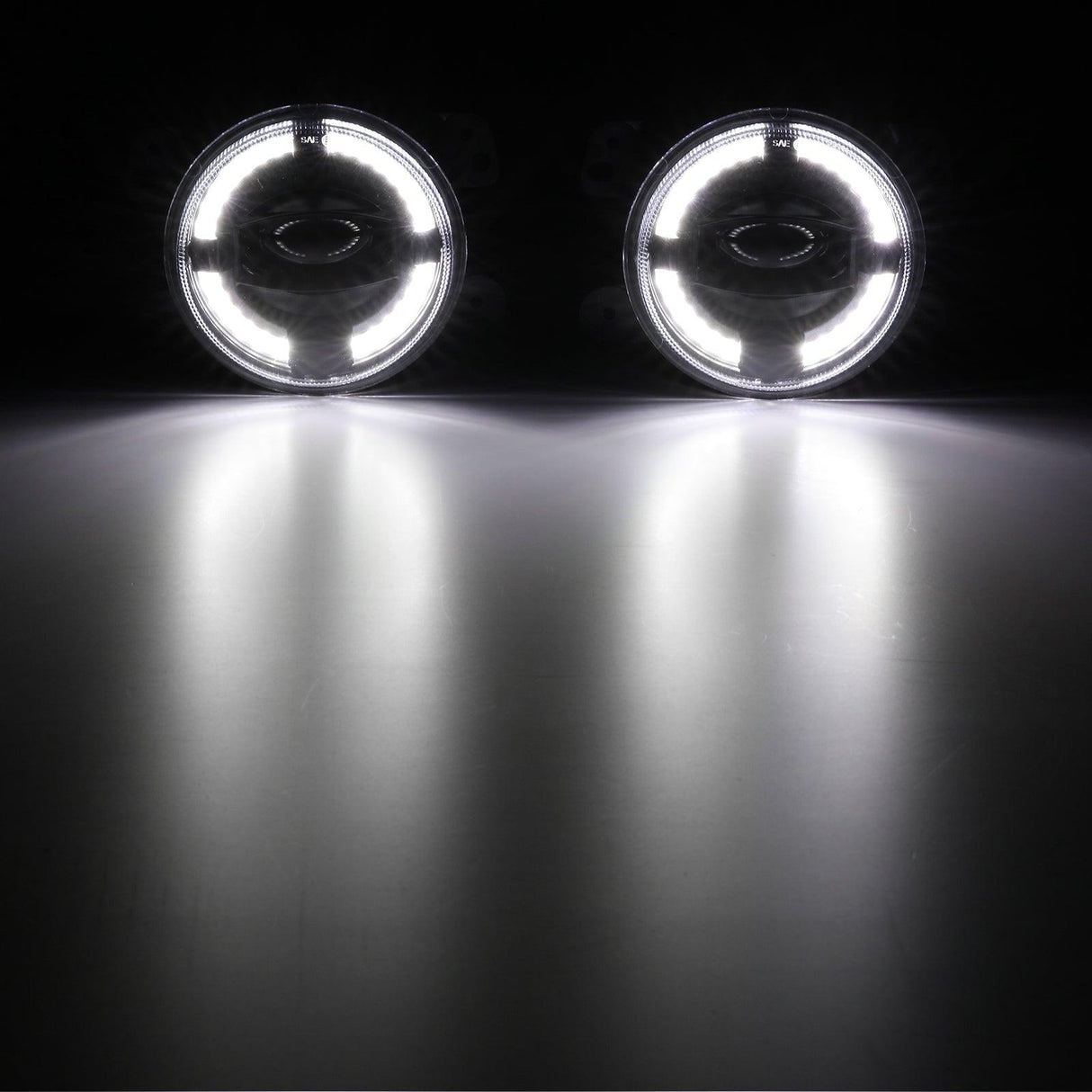 (2pcs/set) 4" 60W LED Fog Lights with White Halo Ring DRL for Jeep Wrangler JK/ Jeep Grand Cherokee/ Dodge