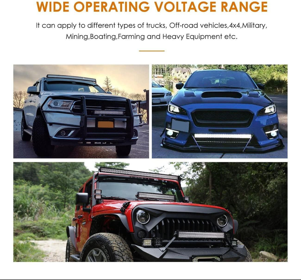 22 Inch-52 Inch 5D Series Straight/Curved Combo Beam Double Row LED Light Bar for Ford Bronco